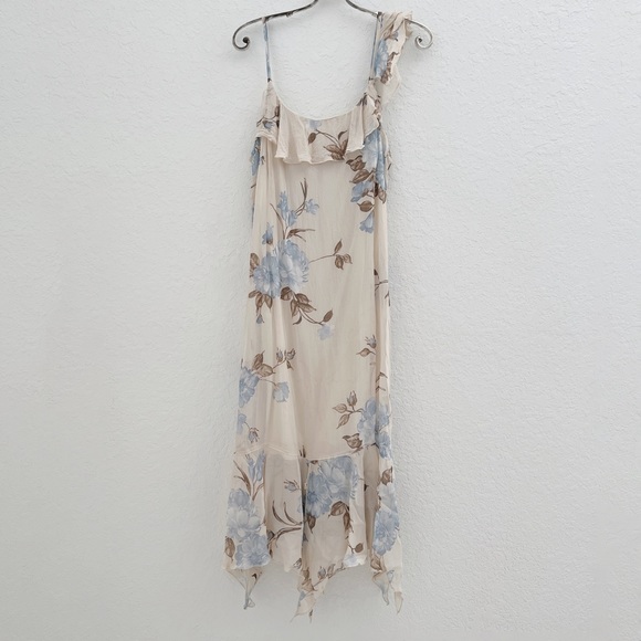 Vintage Dress Floral Midi Y2K White Ruffle - Picture 1 of 7